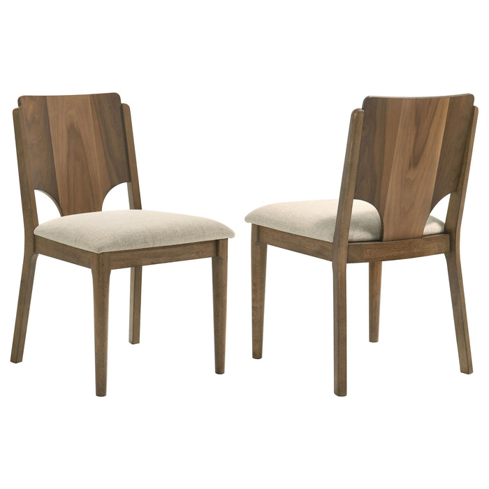 Crestmore - Dining Chair Upholstered Seat (Set of 2) - Walnut - Simple Home Plus