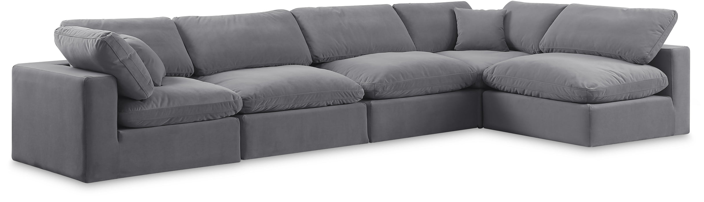 Comfy - 5 Piece Velvet Modular Sectional - Simple Home Plus