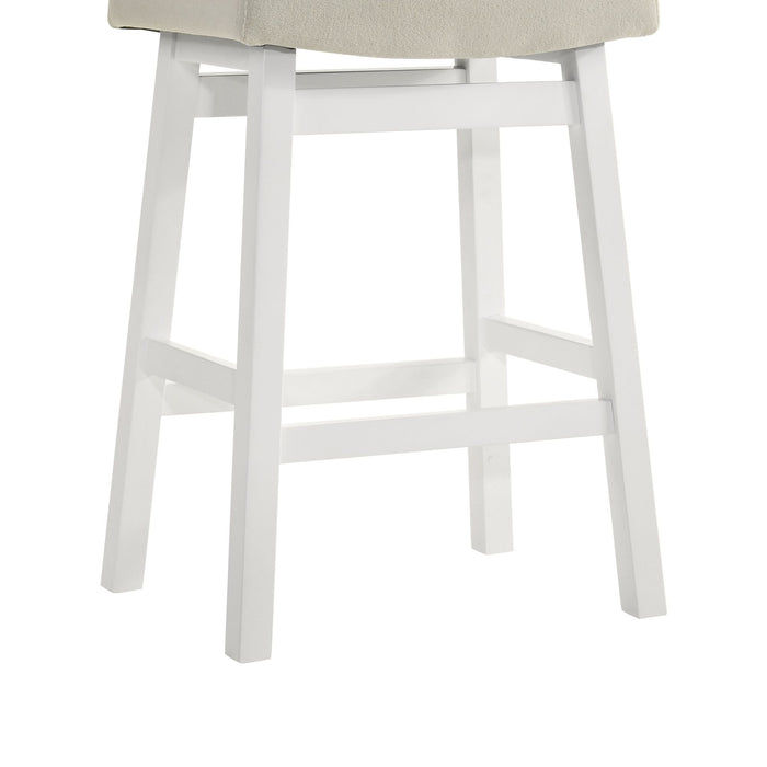 Lenon - Modern Farmhouse Wood Counter Height Kitchen Bar Stool - Simple Home Plus