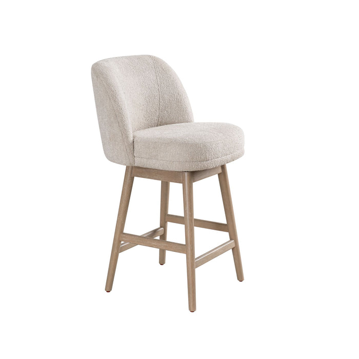 Sadie - Solid Wood Upholstered 26" Counter Height Swivel Barstool - Simple Home Plus