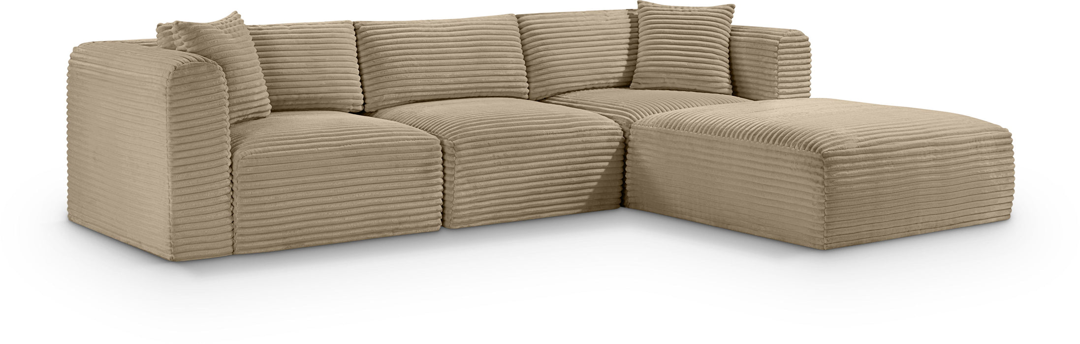 Shaggy - Fabric 4 Piece Modular Sectional - Simple Home Plus