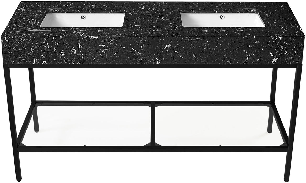 Marmo - Engineered Marble Bathroom Vanity With Black Base - Simple Home Plus