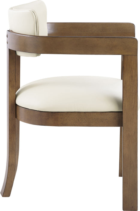 Lavrin - Vegan Leather Upholstered Dining Arm Chair (Set of 2) - Walnut Base - Simple Home Plus