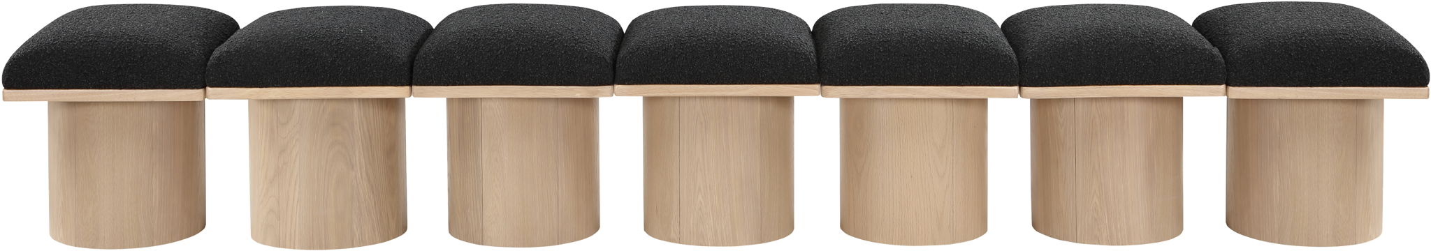 Pavilion - 7 Piece Modular Bench With Natural Base - Simple Home Plus