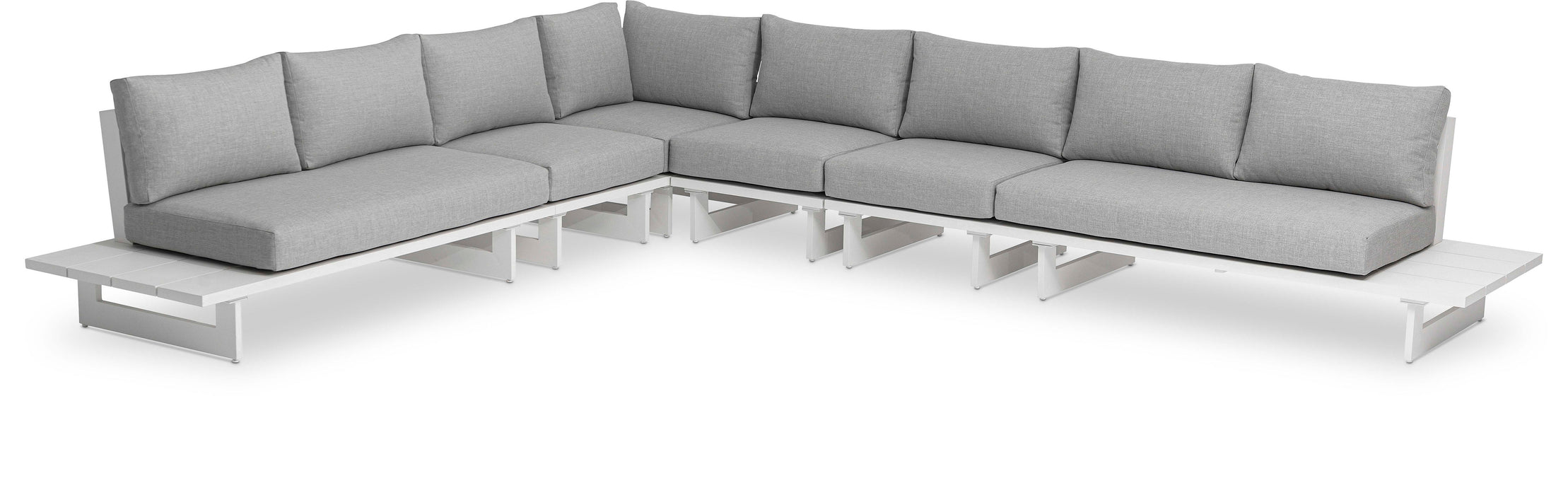 Maldives - 6 Piece Water Resistant Outdoor Patio Modular Sectional With White Base - Simple Home Plus
