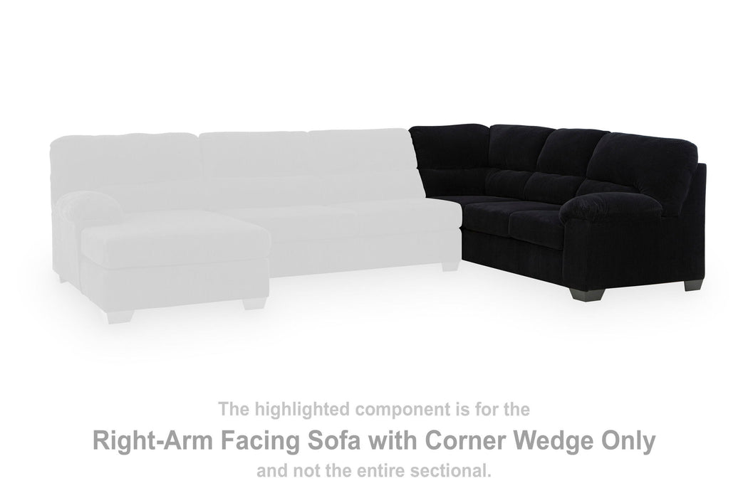 SimpleJoy - RAF Sofa With Corner Wedge - Onyx - Simple Home Plus