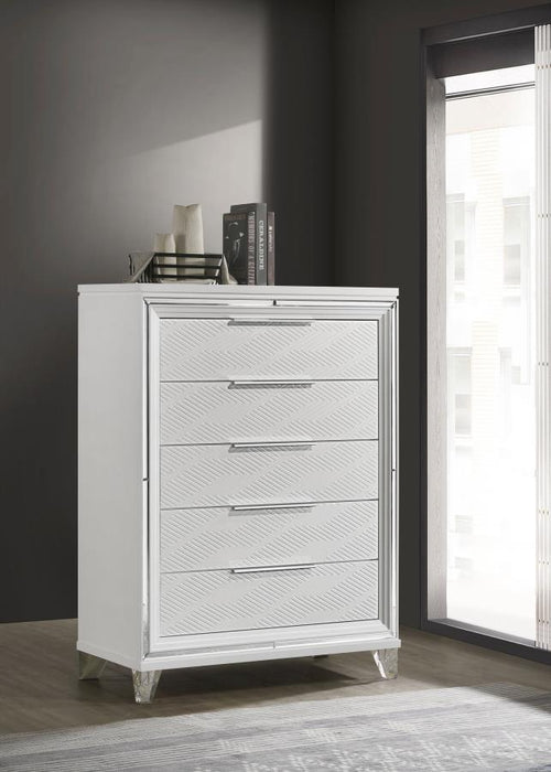 Marmore - 5-Drawer Bedroom Chest Of Drawers - White - Simple Home Plus
