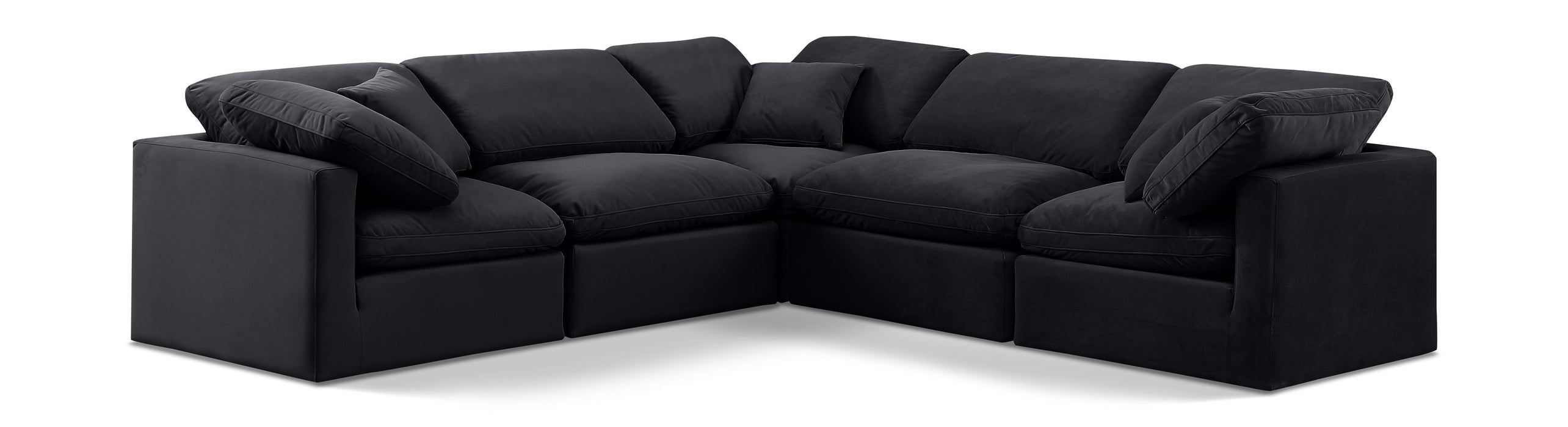 Indulge - Velvet 5 Piece Modular Corner Sectional - Simple Home Plus