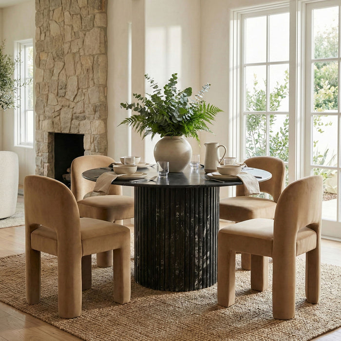 Celine - Velvet Performance Fabric Upholstered Dining Chair (Set of 2) - Simple Home Plus