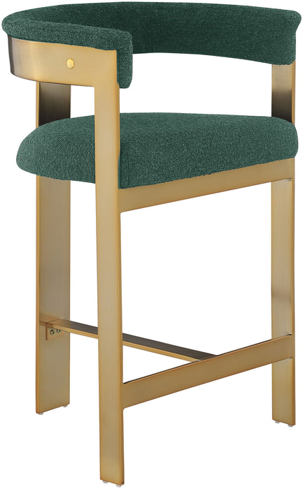 Romeo - Boucle Counter Stool With Gold Base (Set of 2) - Simple Home Plus