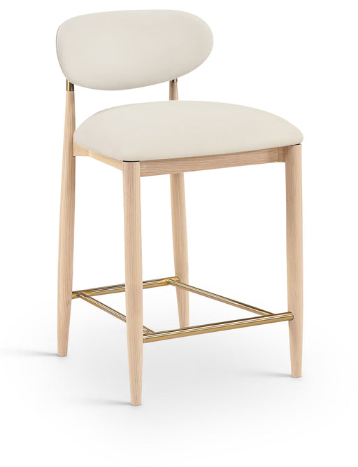 Riccio - Stool - Natural And Gold Frame - Simple Home Plus
