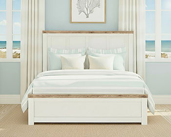 Savonport - King Panel Headboard - White / Brown - Simple Home Plus