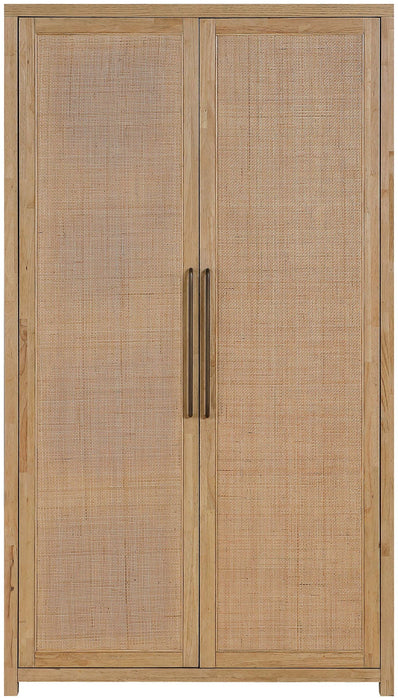 Vana - Solid Wood, Oak Veneer And Stainless Steel Storage Cabinet - Simple Home Plus