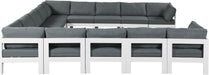 Nizuc - Outdoor Patio 13 Piece Modular Sectional With White Frame - Simple Home Plus