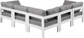 Nizuc - Outdoor Patio 5 Piece Modular Sectional With White Frame - Simple Home Plus