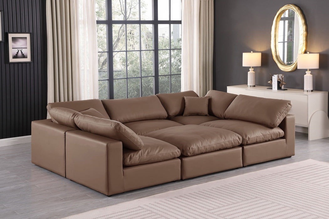 Comfy - 6 Piece Faux Leather Sectional - Simple Home Plus