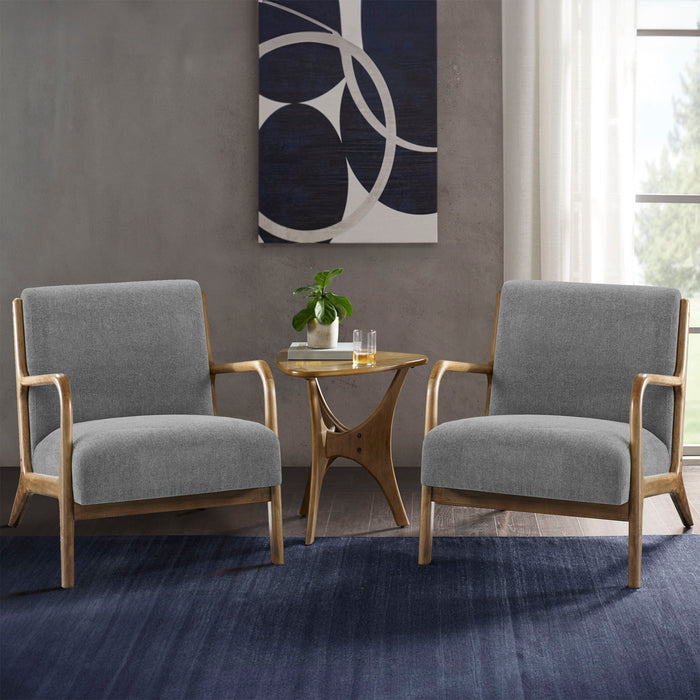 Novak - Mid-Century Modern Accent Armchair (Set of 2) - Gray - Simple Home Plus