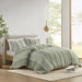 Shay - 3 Piece Striped Cotton Duvet Cover Set - Sage - Simple Home Plus