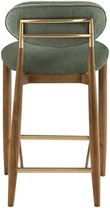 Riccio - Fabric Stool - Walnut Frame - Simple Home Plus