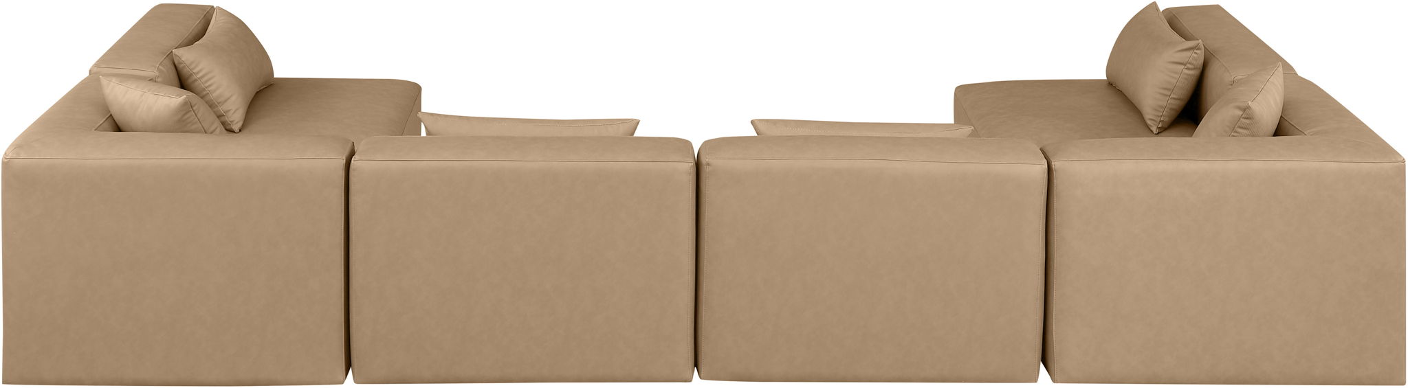 Cube - 6 Piece Modular Armless Sectional - Tan - Simple Home Plus