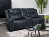 Sloane - Upholstered Padded Arm Reclining Loveseat - Blue - Simple Home Plus