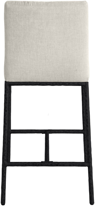 Reeves - Chenille Fabric Upholstered Counter Stool (Set of 2) - Black Base - Simple Home Plus