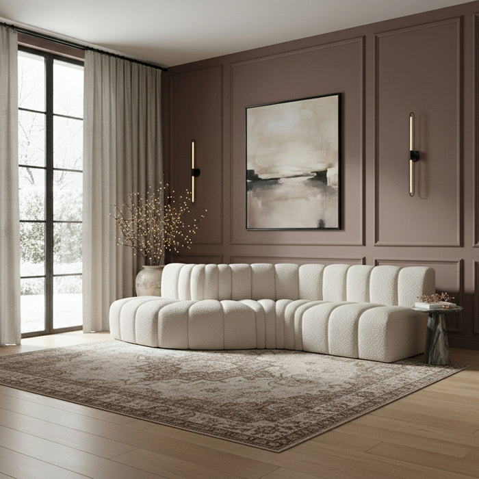 Arc - Boucle Fabric 6 Piece Curved Modular Sofa - Simple Home Plus