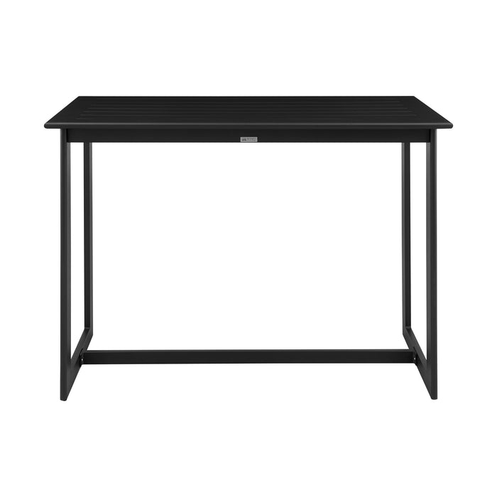 Palma - Outdoor Patio 5-Piece Bar Table Set In Aluminum With Gray Cushions - Simple Home Plus