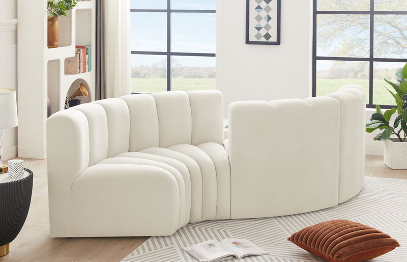 Arc - Velvet 4 Piece Curved Modular Sofa