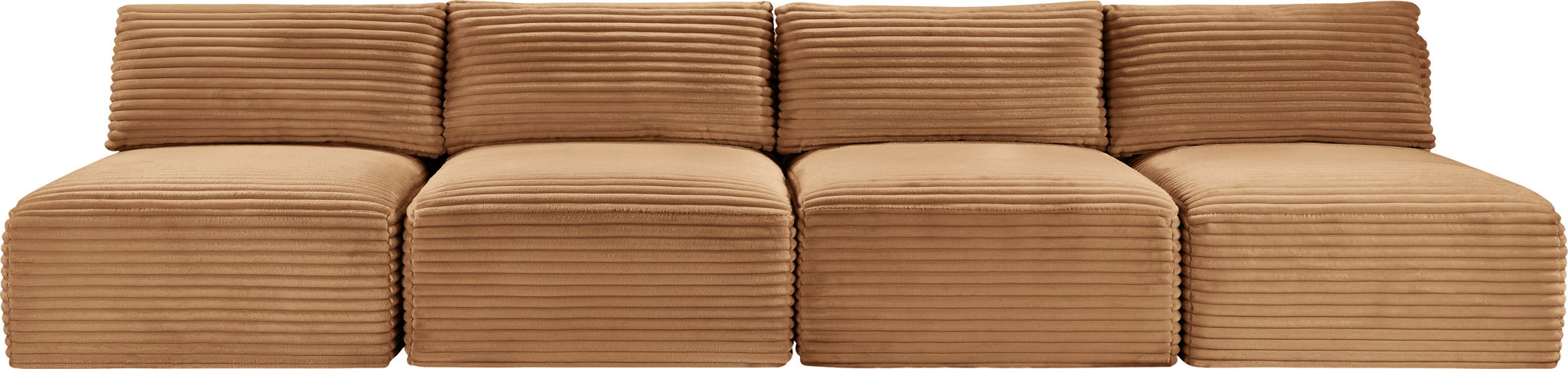 Shaggy - Fabric 4 Seat Modular Armless Sofa - Simple Home Plus