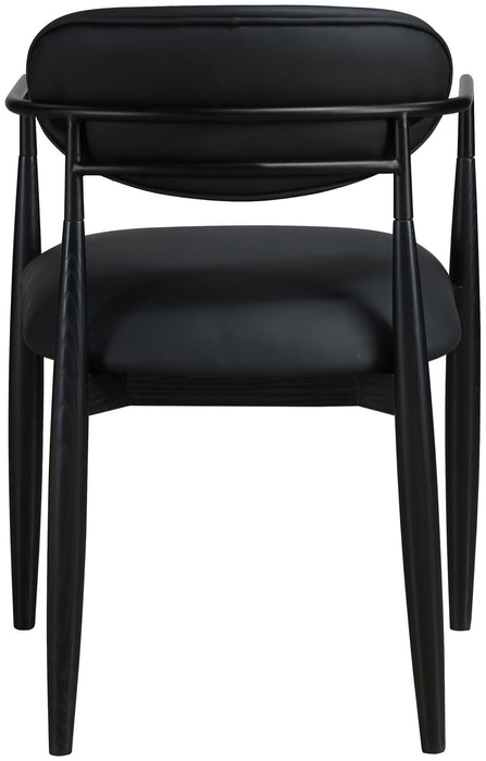 Riccio - Faux Leather Dining Arm Chair (Set of 2) - Black Frame - Simple Home Plus