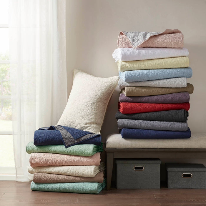 Quebec - King Reversible Coverlet Set - Blue - Simple Home Plus