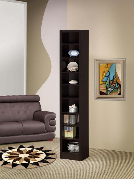 Eliam - 8-Shelf Bookcase - Cappuccino - Simple Home Plus