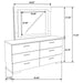 Felicity - 6-Drawer Dresser With LED Mirror - White High Gloss - Simple Home Plus