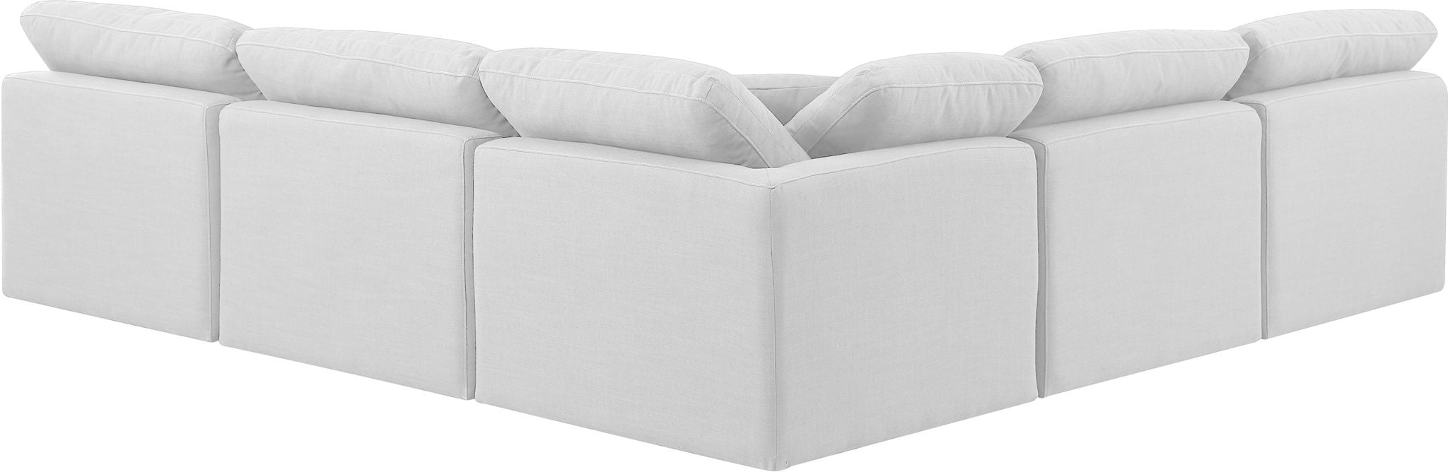 Indulge - Linen 5 Piece Modular Corner Armless Sectional - White - Simple Home Plus