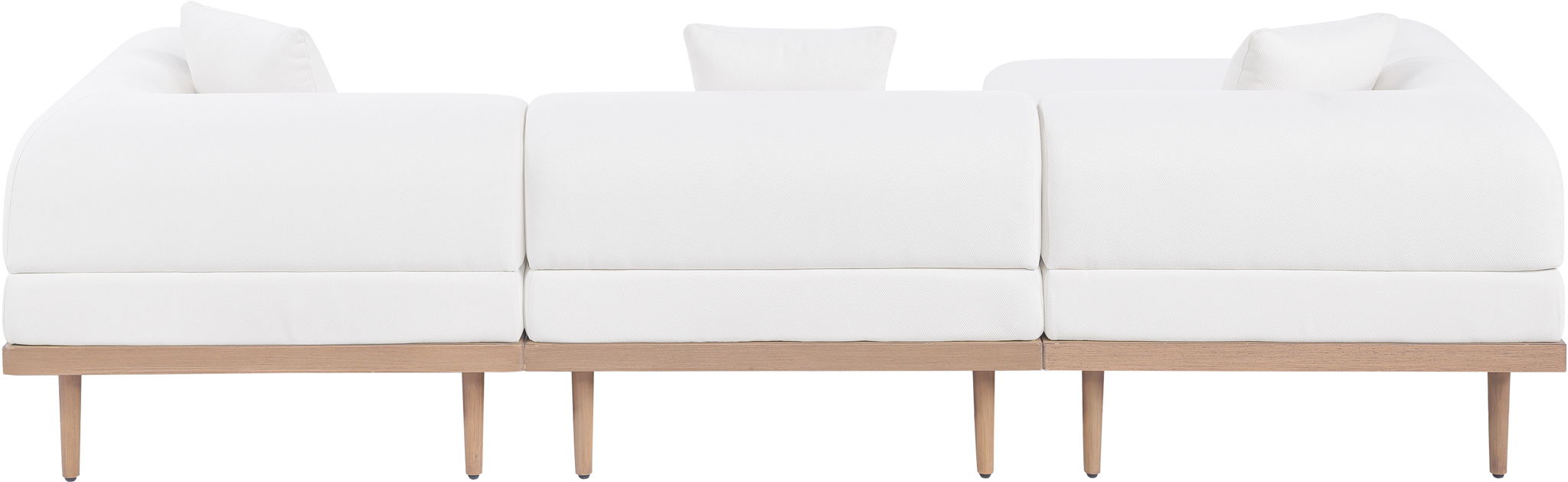 Laguna - 3 Piece Resilient Water Resistant Fabric 106.5" Upholstered Outdoor Patio Modular Sofa - Simple Home Plus