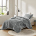 Avril - Twin/Twin Long Fluffy Ribbed Plush Comforter Set - Gray - Simple Home Plus
