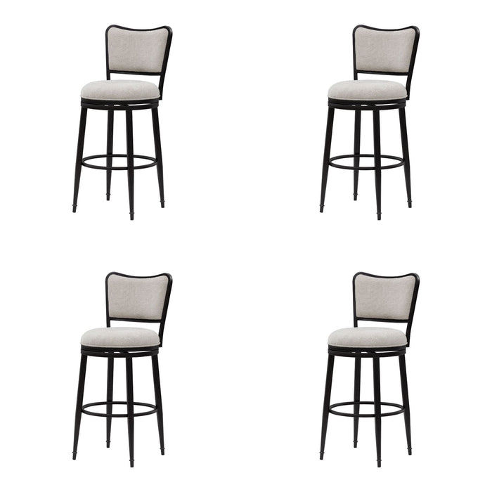 Baxter - Steel Frame Fabric Upholstered Swivel Bar Height Barstool
