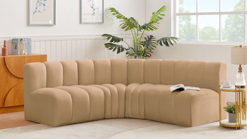 Arc - Velvet 4 Piece Corner Modular Sofa
