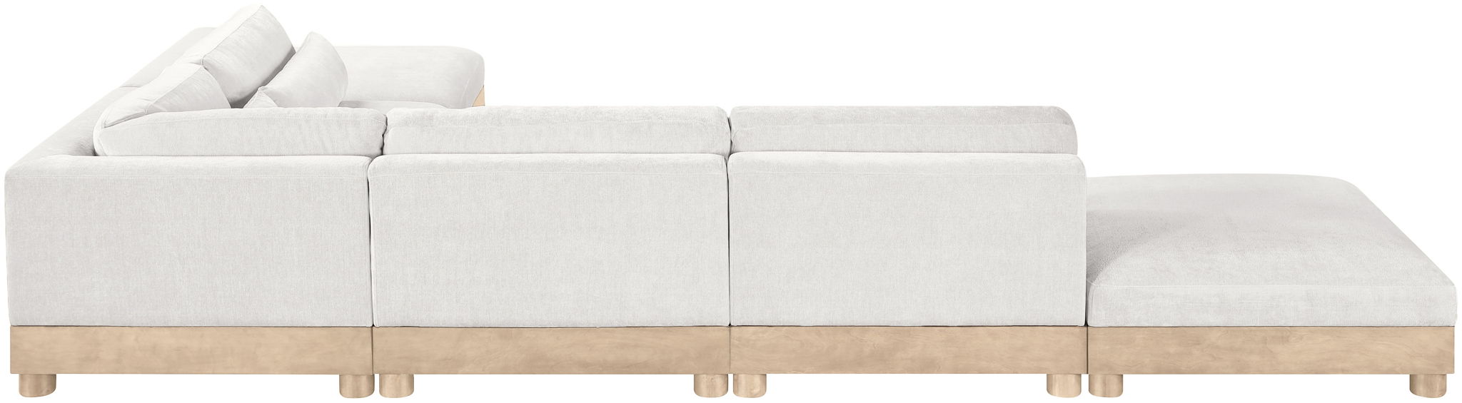 Turin - Chenille Fabric Upholstered Modular Sectional - White - Simple Home Plus