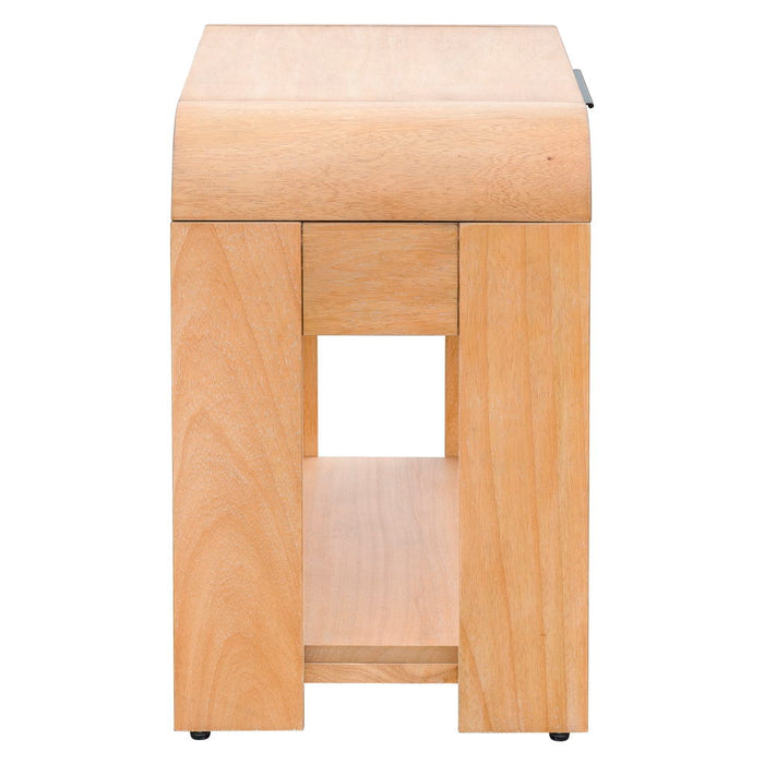 Jameson - Modern One Drawer Waterfall Nightstand - Natural - Simple Home Plus