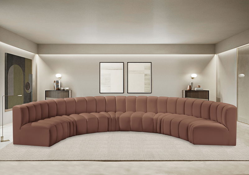 Arc - Faux Leather 8 Piece U-Shaped Modular Sofa