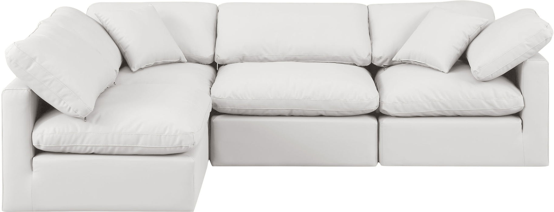 Indulge - Faux Leather 4 Piece Modular Sectional - Simple Home Plus