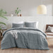 Porter - Twin/Twin Long Soft Washed Pleated Comforter Set - Blue/Gray - Simple Home Plus