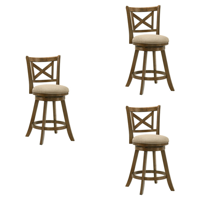 Kodi - Modern Farmhouse Swivel Wood Counter Height Kitchen Bar Stool - Simple Home Plus