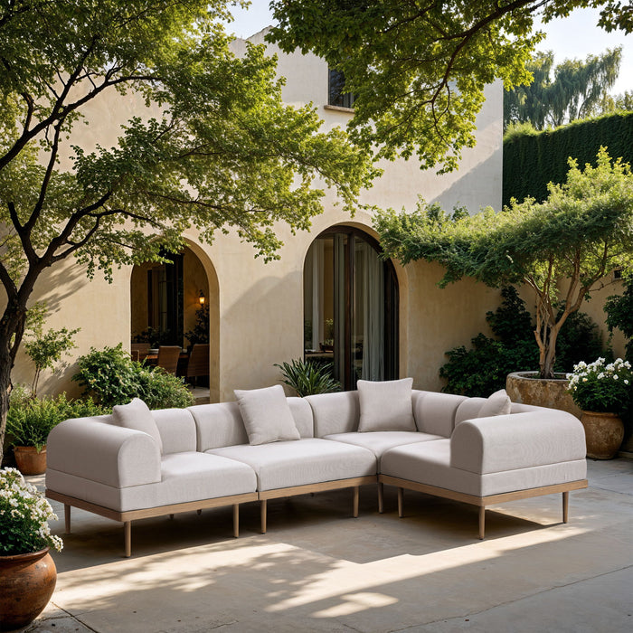 Laguna - 4 Piece 106.5" Upholstered Outdoor Patio Modular Sectional - Simple Home Plus