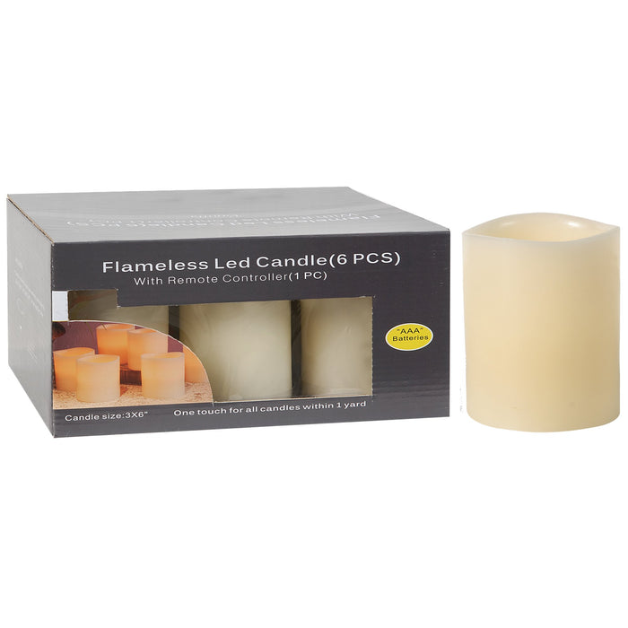 Candle set of 6 w/remote