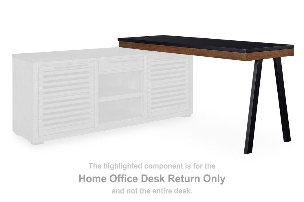 Kallari - Home Office Desk Return - Warm Brown / Black - Simple Home Plus
