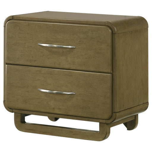 Amsbury - 2-Drawer Nightstand Bedside Table - Nutmeg - Simple Home Plus
