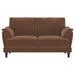 Selma - Velvet Upholstered Crescent Arm Loveseat - Rust - Simple Home Plus